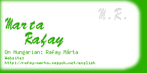 marta rafay business card